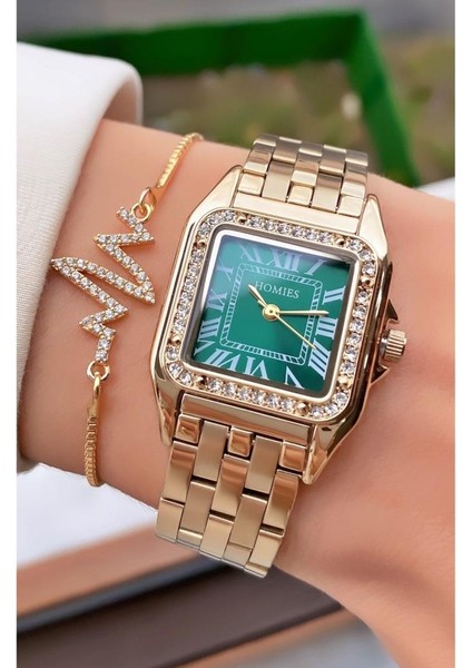 MRD11985 Altın Renk Kadın Kol Saati Bileklik Hediyeli indirimleri