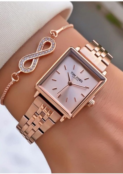 MRD11348 Rose Gold Renk Kadın Kol Saati Bileklik Hediyeli modelleri