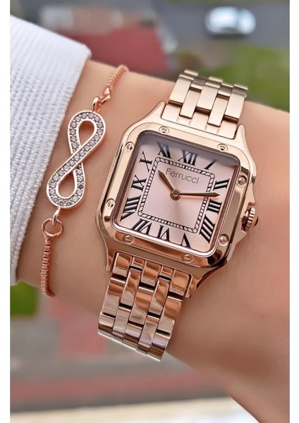 MRD11572 Rose Gold Renk Çelik Kordon Kadın Kol Saati Bileklik Hediyeli indirimleri