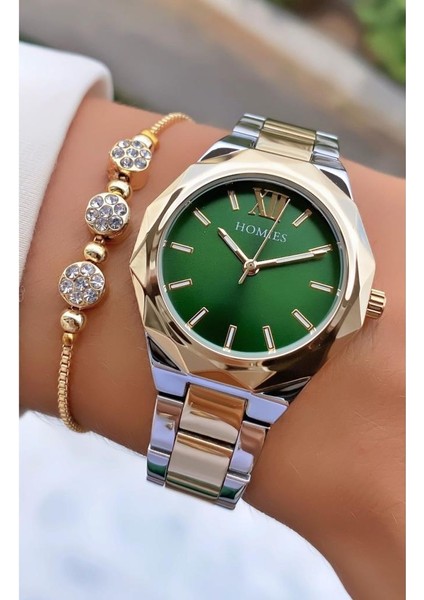 MRD11526 Sarı Gümüş Renk Kadın Kol Saati Bileklik Hediyeli modelleri