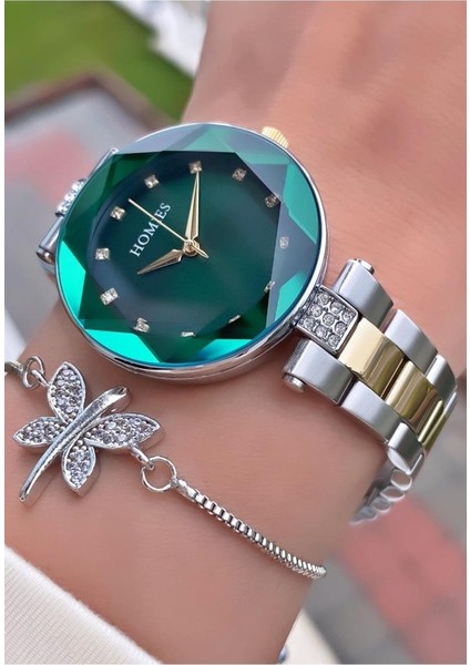 MRD11541 Sarı Gümüş Renk Kadın Kol Saati Bileklik Hediyeli fiyatları