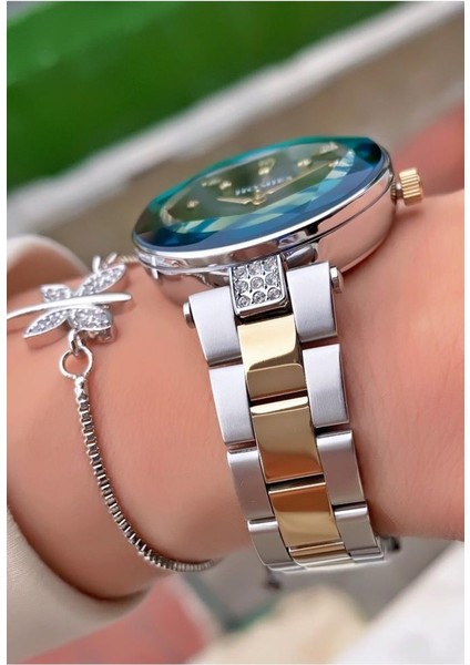 MRD11541 Sarı Gümüş Renk Kadın Kol Saati Bileklik Hediyeli fırsatları