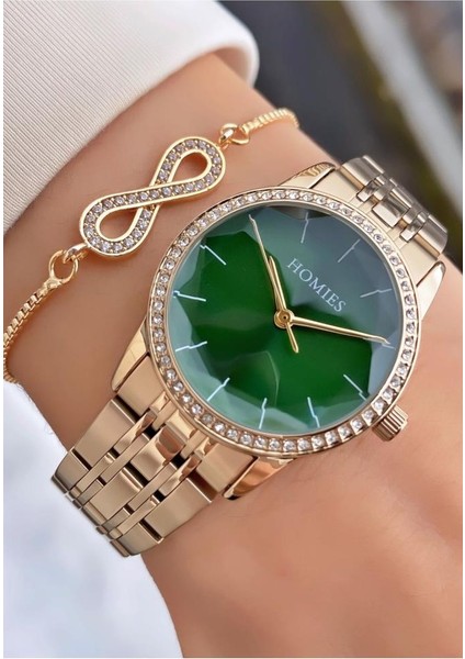 MRD11642 Sarı Renk Kadın Kol Saati Bileklik Hediyeli modelleri