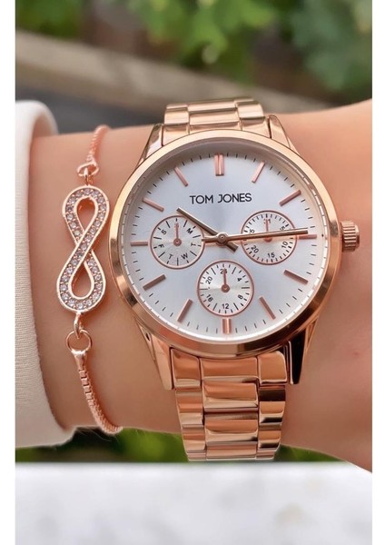 MRD12136 Rose Gold Renk Kadın Kol Saati Bileklik Hediyeli