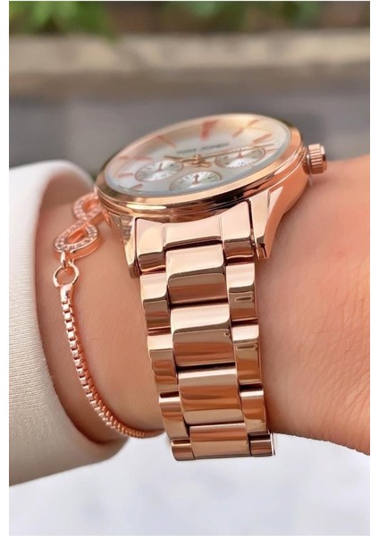 MRD12136 Rose Gold Renk Kadın Kol Saati Bileklik Hediyeli fiyatları