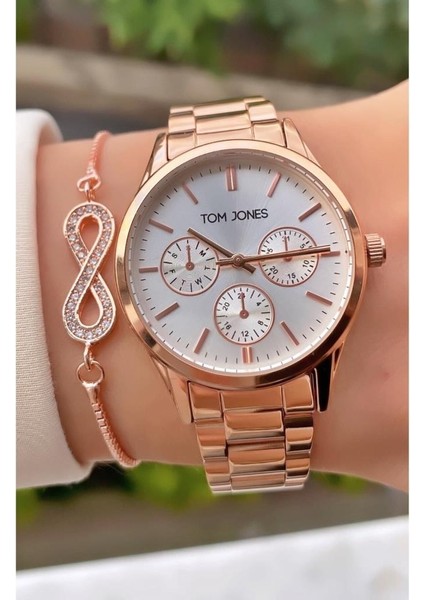MRD12136 Rose Gold Renk Kadın Kol Saati Bileklik Hediyeli modelleri