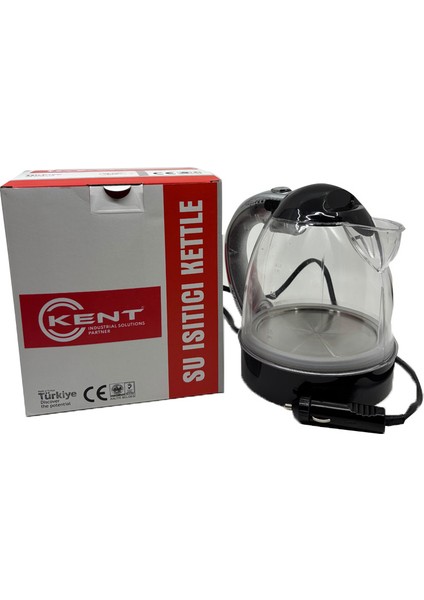 12 Volt Araç Içi Oto Su Isıtıcı Kettle Çaydanlık 1 Lt Siyah