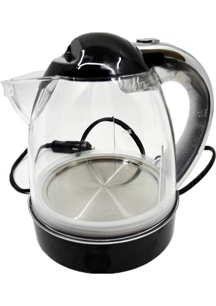 12 Volt Araç Içi Oto Su Isıtıcı Kettle Çaydanlık 1 Lt Siyah