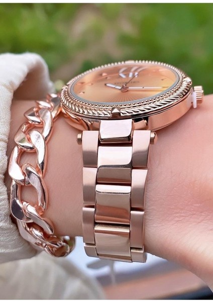 MRD12253 Rose Gold Renk Kadın Kol Saati Bileklik Hediyeli modelleri