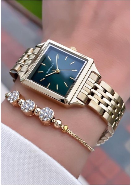 MRD11530 Altın Renk Kadın Kol Saati Bileklik Hediyeli fiyatları