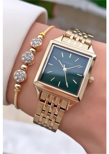 MRD11530 Altın Renk Kadın Kol Saati Bileklik Hediyeli modelleri