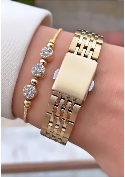 MRD11530 Altın Renk Kadın Kol Saati Bileklik Hediyeli fırsatları