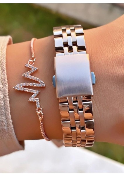 MRD12121 Rose Gold Renk Kadın Kol Saati Bileklik Hediyeli fırsatları