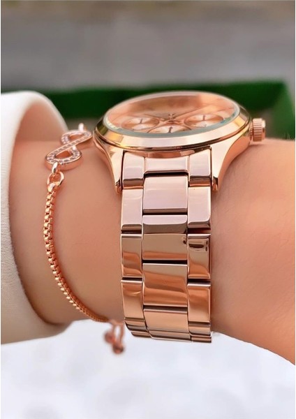 MRD11808 Rose Gold Renk Kadın Kol Saati Bileklik Hediyeli fiyatları