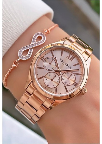 MRD11808 Rose Gold Renk Kadın Kol Saati Bileklik Hediyeli modelleri