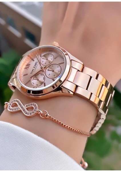 MRD11808 Rose Gold Renk Kadın Kol Saati Bileklik Hediyeli indirimleri