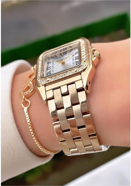 MRD12118 Altın Renk Kadın Kol Saati Bileklik Hediyeli fiyatları