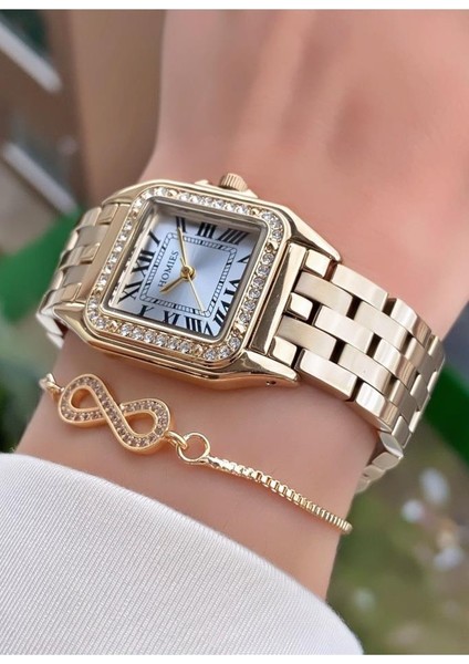 MRD12118 Altın Renk Kadın Kol Saati Bileklik Hediyeli fırsatları