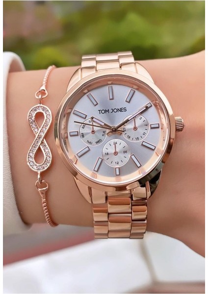MRD12043 Rose Gold Renk Kadın Kol Saati Bileklik Hediyeli