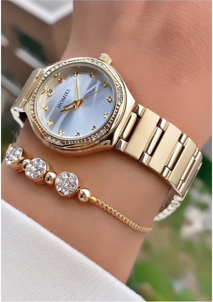 MRD11714 Altın Renk Kadın Kol Saati Bileklik Hediyeli fiyatları