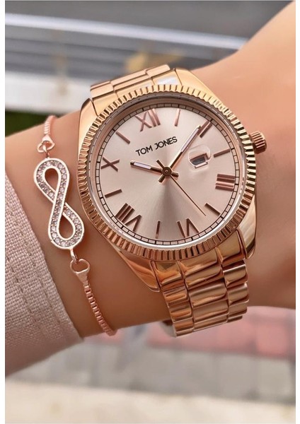 MRD12062 Rose Gold Renk Kadın Kol Saati Bileklik Hediyeli