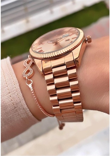 MRD12062 Rose Gold Renk Kadın Kol Saati Bileklik Hediyeli fiyatları