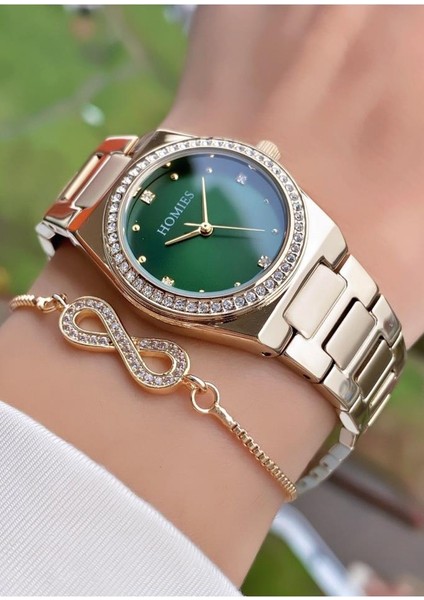 MRD11645 Sarı Renk Kadın Kol Saati Bileklik Hediyeli fiyatları