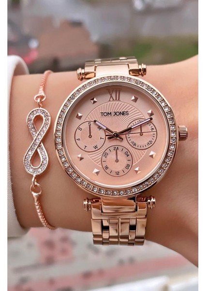 MRD12049 Rose Gold Renk Kadın Kol Saati Bileklik Hediyeli