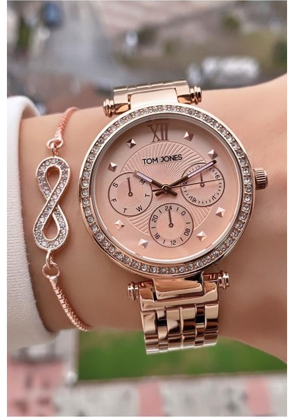 MRD12049 Rose Gold Renk Kadın Kol Saati Bileklik Hediyeli modelleri