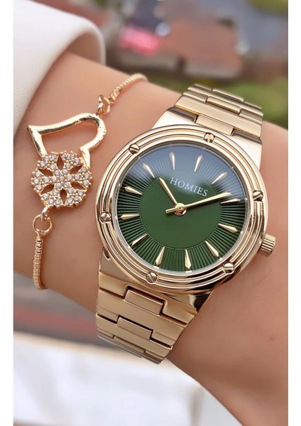 MRD11639 Sarı Renk Kadın Kol Saati Bileklik Hediyeli modelleri