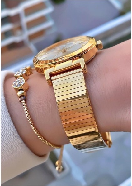 MRD11611 Altın Sarısı Çelik Kordon Kadın Kol Saati Bileklik Hediyeli fiyatları