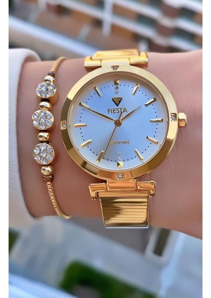 MRD11611 Altın Sarısı Çelik Kordon Kadın Kol Saati Bileklik Hediyeli indirimleri