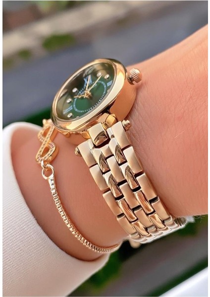 MRD12007 Altın Renk Kadın Kol Saati Bileklik Hediyeli fiyatları