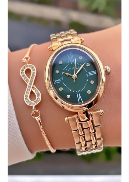 MRD12007 Altın Renk Kadın Kol Saati Bileklik Hediyeli indirimleri