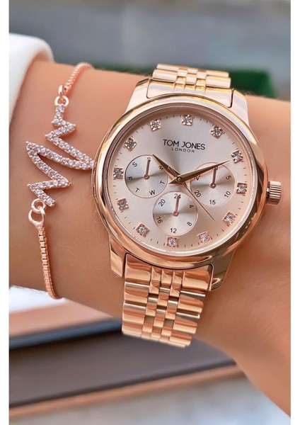 MRD12238 Rose Gold Renk Kadın Kol Saati Bileklik Hediyeli