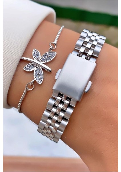 MRD11487 Gümüş Renk Kadın Kol Saati Bileklik Hediyeli indirimleri