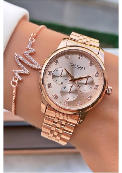 MRD12238 Rose Gold Renk Kadın Kol Saati Bileklik Hediyeli fırsatları