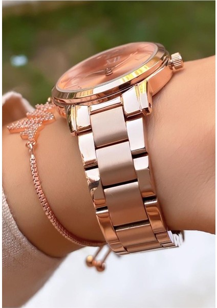 MRD12157 Rose Gold Renk Kadın Kol Saati Bileklik Hediyeli modelleri
