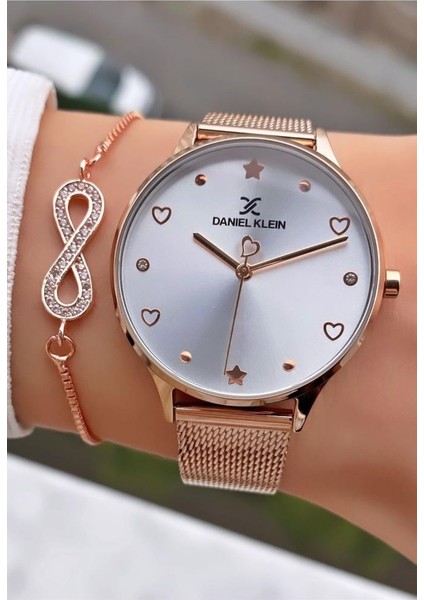 MRD12354 Rose Gold Renk Kadın Kol Saati Bileklik Hediyeli