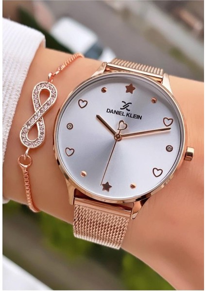 MRD12354 Rose Gold Renk Kadın Kol Saati Bileklik Hediyeli modelleri
