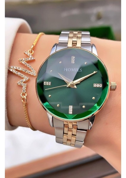 MRD11739 Sarı Gümüş Renk Kadın Kol Saati Bileklik Hediyeli