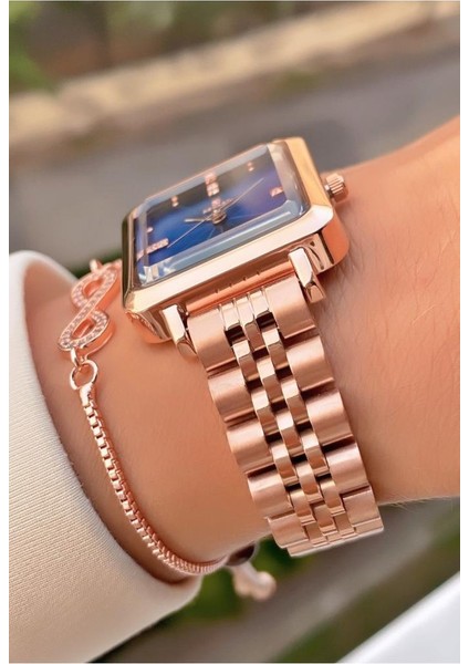 MRD11902 Rose Gold Renk Çelik Kordon Kadın Kol Saati Bileklik Hediyeli fiyatları