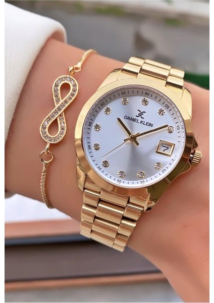 MRD12105 Altın Sarısı Kadın Kol Saati Bileklik Hediyeli