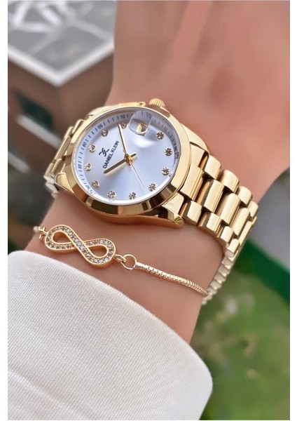 MRD12105 Altın Sarısı Kadın Kol Saati Bileklik Hediyeli modelleri