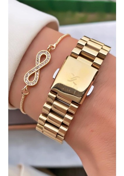 MRD12105 Altın Sarısı Kadın Kol Saati Bileklik Hediyeli indirimleri