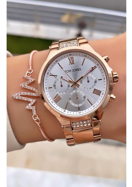 MRD12192 Rose Gold Renk Kadın Kol Saati Bileklik Hediyeli