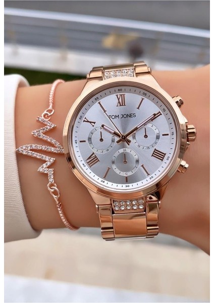 MRD12192 Rose Gold Renk Kadın Kol Saati Bileklik Hediyeli modelleri
