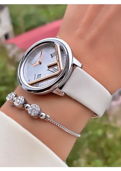 MRD11466 Beyaz Deri Kordon Kadın Kol Saati Bileklik Hediyeli fiyatları