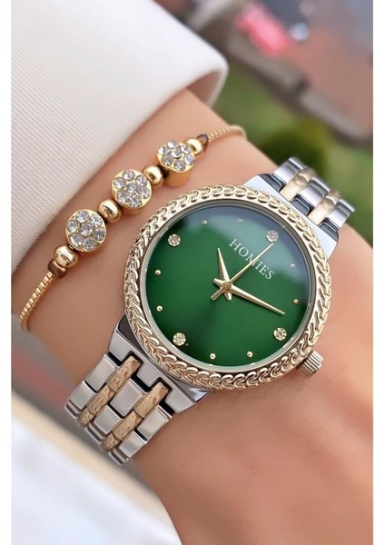 MRD11717 Sarı Gümüş Renk Kadın Kol Saati Bileklik Hediyeli fırsatları