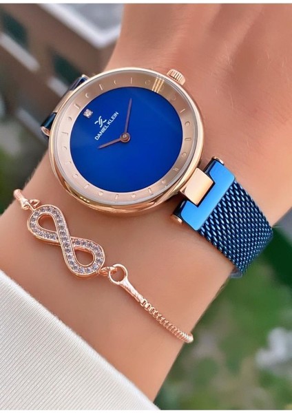 MRD12103 Lacivert Rose Renk Kadın Kol Saati Bileklik Hediyeli indirimleri